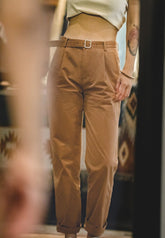 Madden women's retro work style cotton tapered old man pants design sense summer thin section thin casual pants straight